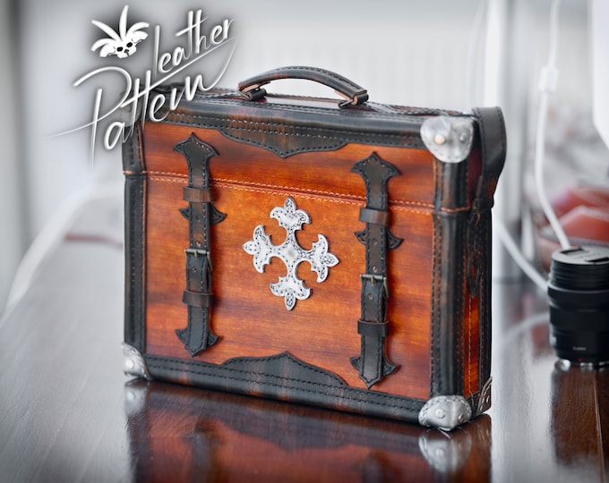 Briefcase leather pattern PDF - Lavey's trunk - by LeatherHubPatterns