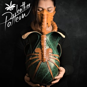 Alien egg leather backpack pattern PDF - by LeatherHubPatterns