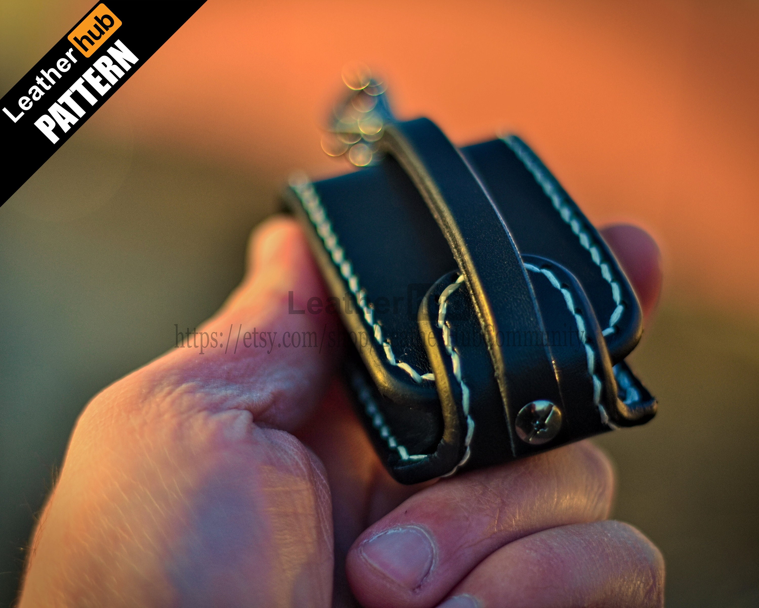 Car key case leather pattern PDF by Leatherhub