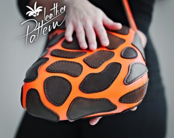 Leather bag pattern PDF - The Magma purse - by LeatherHubPatterns
