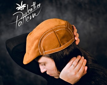 Newsboy flat cap leather pattern PDF - by LeatherHubPatterns