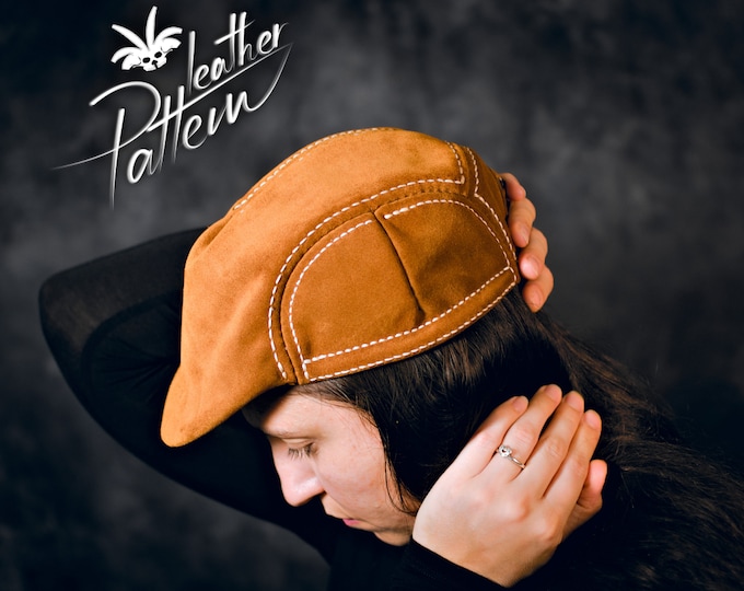 Newsboy flat cap leather pattern PDF - by LeatherHubPatterns