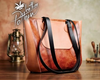 Mum’s tote bag leather pattern PDF - by LeatherHubPatterns