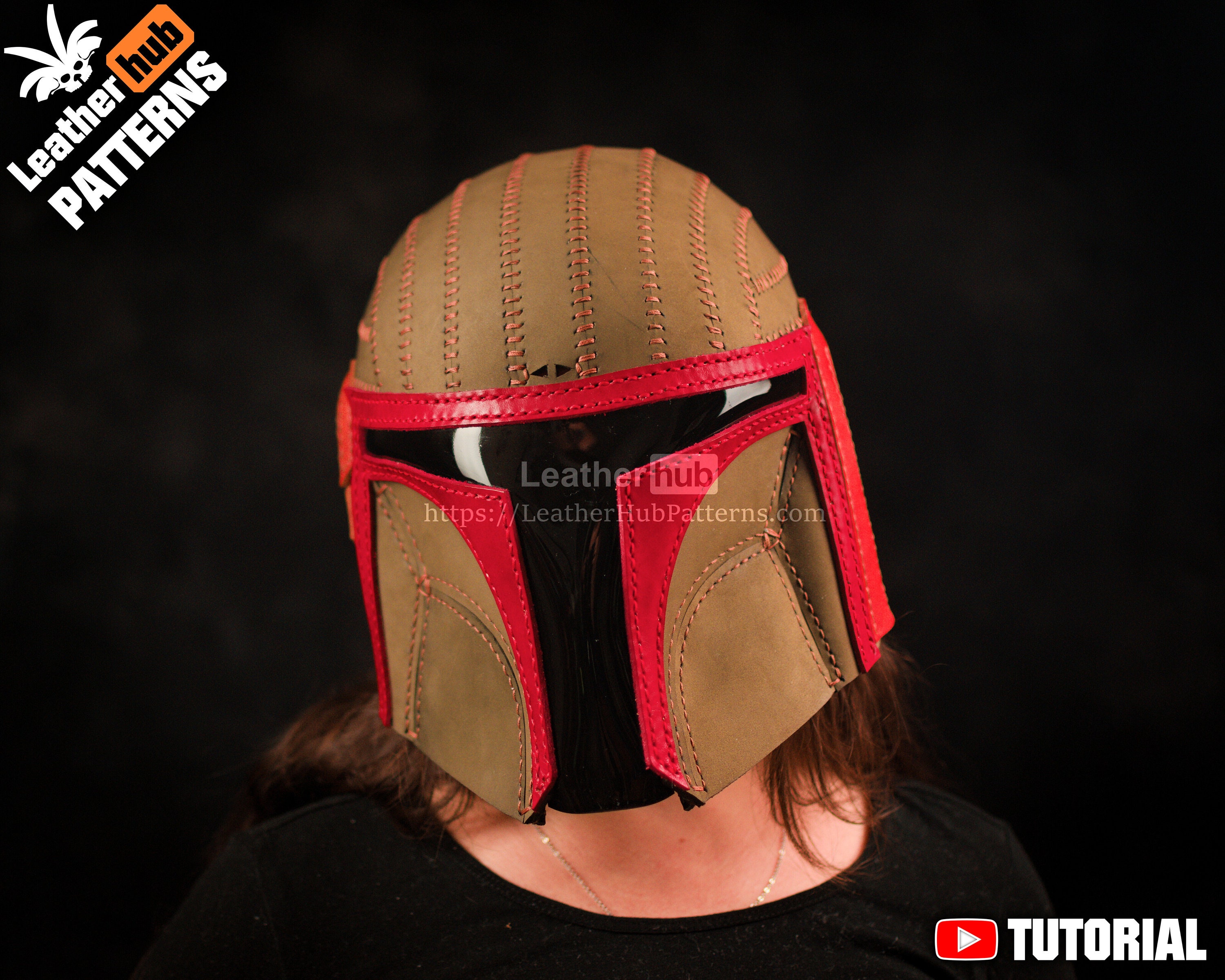 Leather helmet pattern PDF by Leatherhub