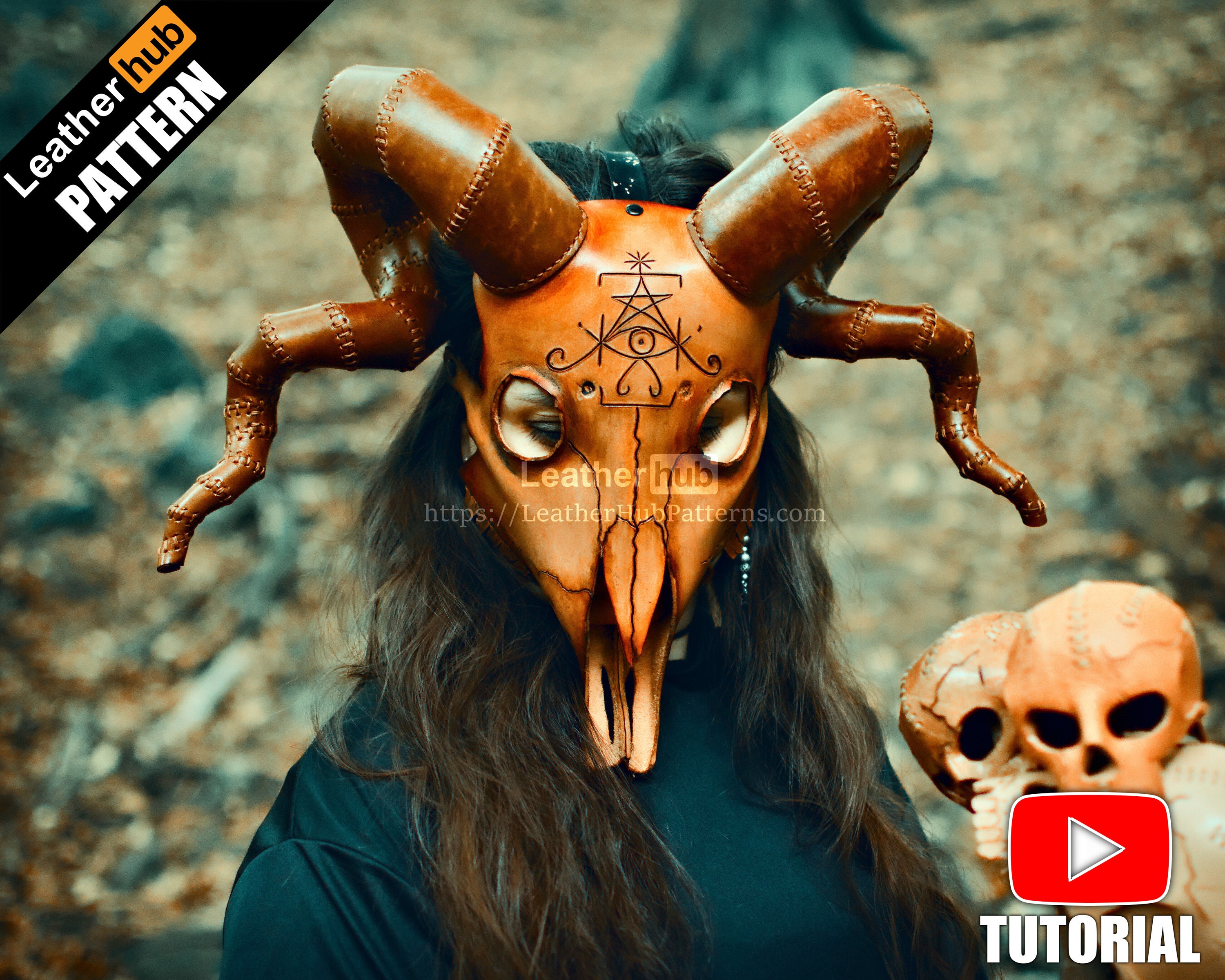 Pagan Skull Mask Leather Pattern PDF by 
