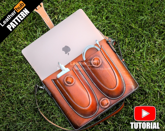 Leather Mac M1 briefcase pattern PDF - by Leatherhub