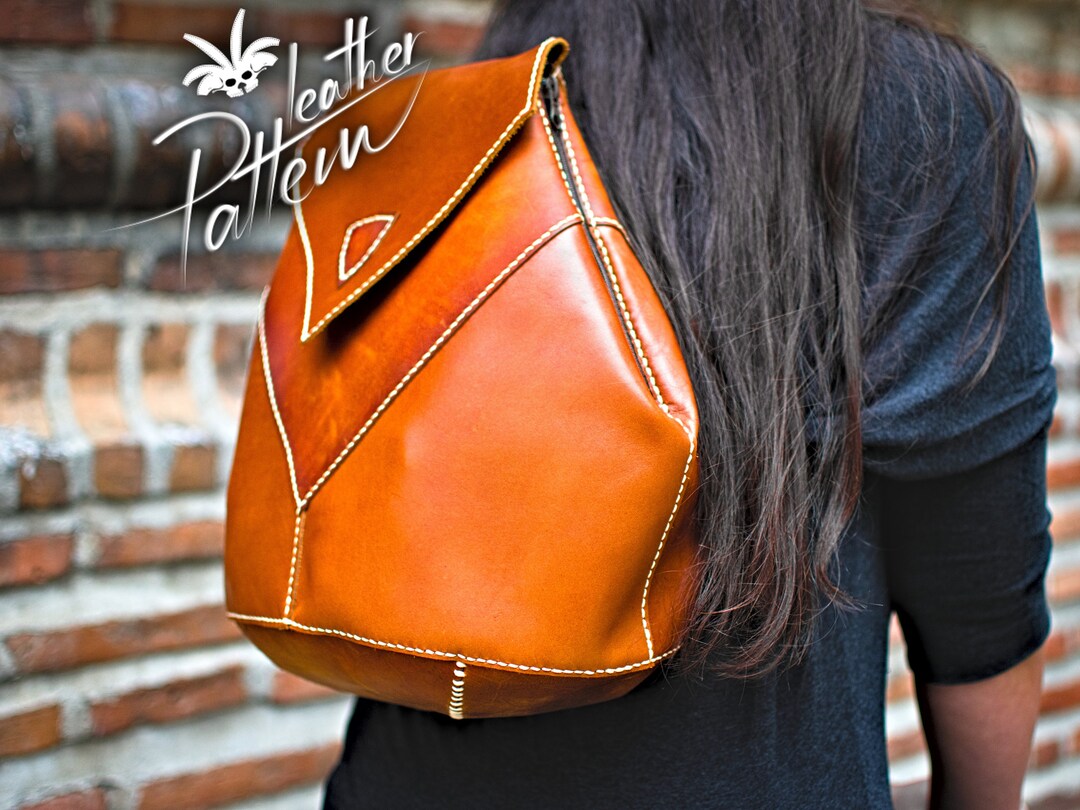 Ladies' Leather Backpack Pattern PDF by Leatherhubpatterns Etsy