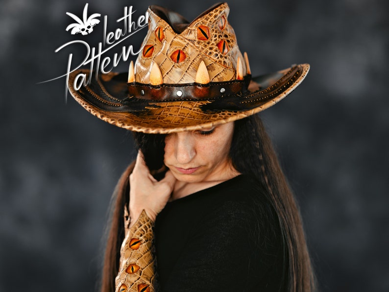 Dragon hunter hat leather pattern PDF by LeatherHubPatterns image 4