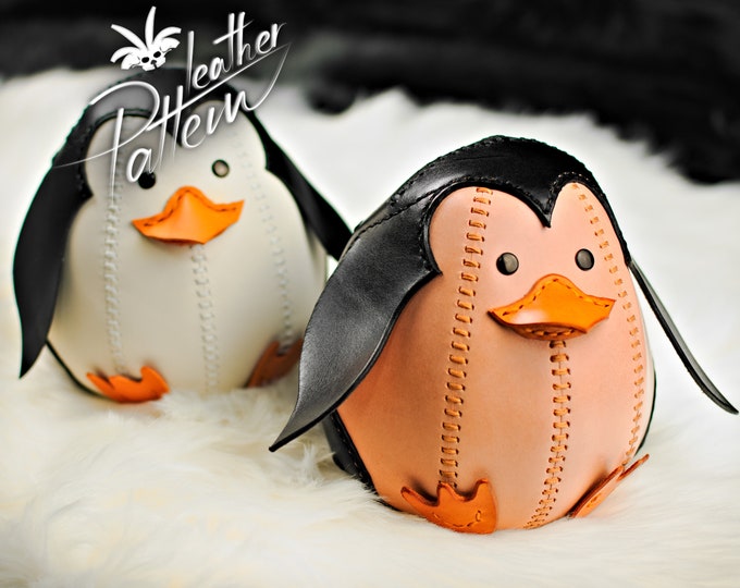 Toy penguin leather pattern PDF - by LeatherHubPatterns
