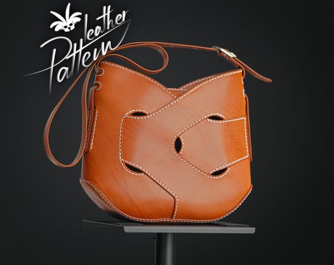 Leather purse pattern PDF - The Embra purse - by LeatherHubPatterns
