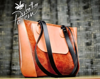 Mum’s tote bag leather pattern PDF - by LeatherHubPatterns