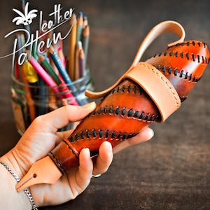 Modello in pelle per astuccio portapenne PDF- di LeatherHubPatterns