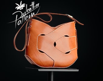 Leather purse pattern PDF - The Embra purse - by LeatherHubPatterns