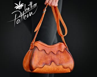 Leather purse pattern PDF - The Mariposa bag - by LeatherHubPatterns