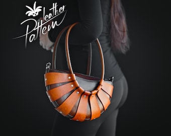 Leather purse pattern PDF - The Ophelia purse - by LeatherHubPatterns