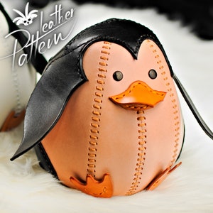 Toy penguin leather pattern PDF - by LeatherHubPatterns