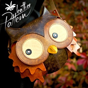 Owl leather bag pattern PDF - by LeatherHubPatterns