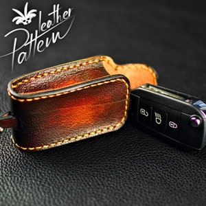 Car key case leather pattern PDF - by LeatherHubPatterns