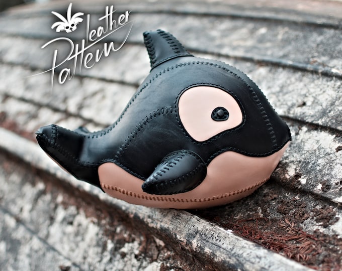 Toy Orca whale leather pattern PDF - by LeatherHubPatterns
