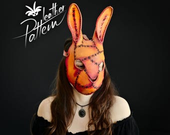 Bunny mask leather pattern PDF - The Feaster bunny - by LeatherHubPatterns