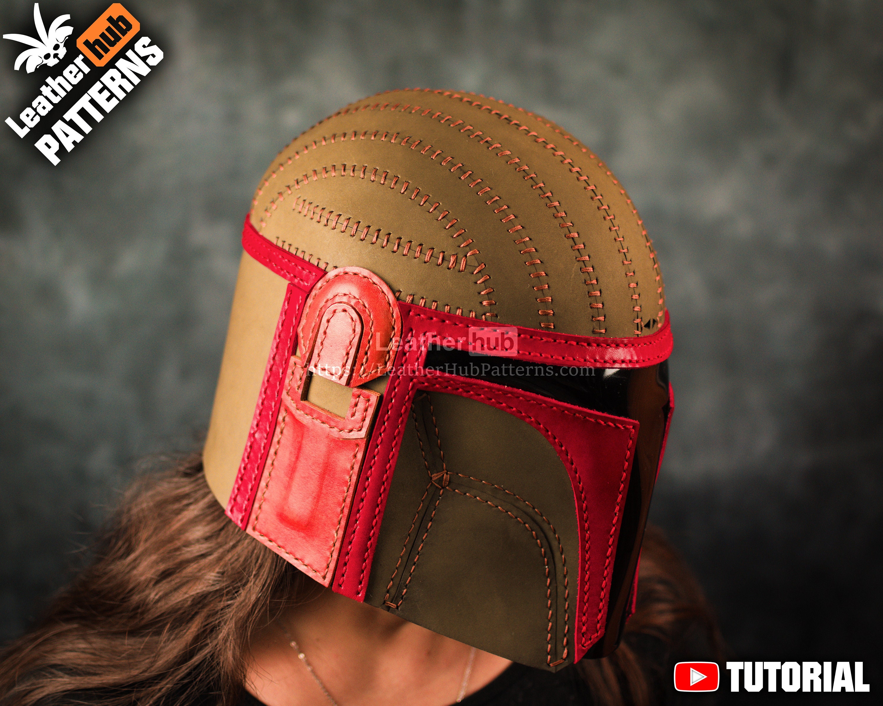 Leather helmet pattern PDF by Leatherhub