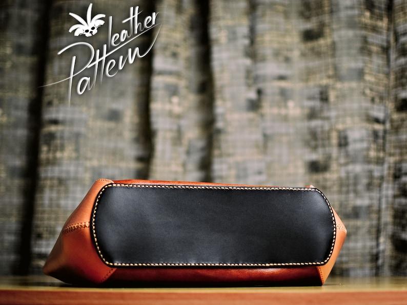 Patrón en PDF para bolso de mano de cuero para mamá - por LeatherHubPatterns imagen 7