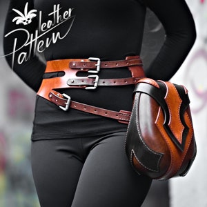 Belt and hip bag leather pattern PDF - The Artemis set -  by LeatherHubPatterns
