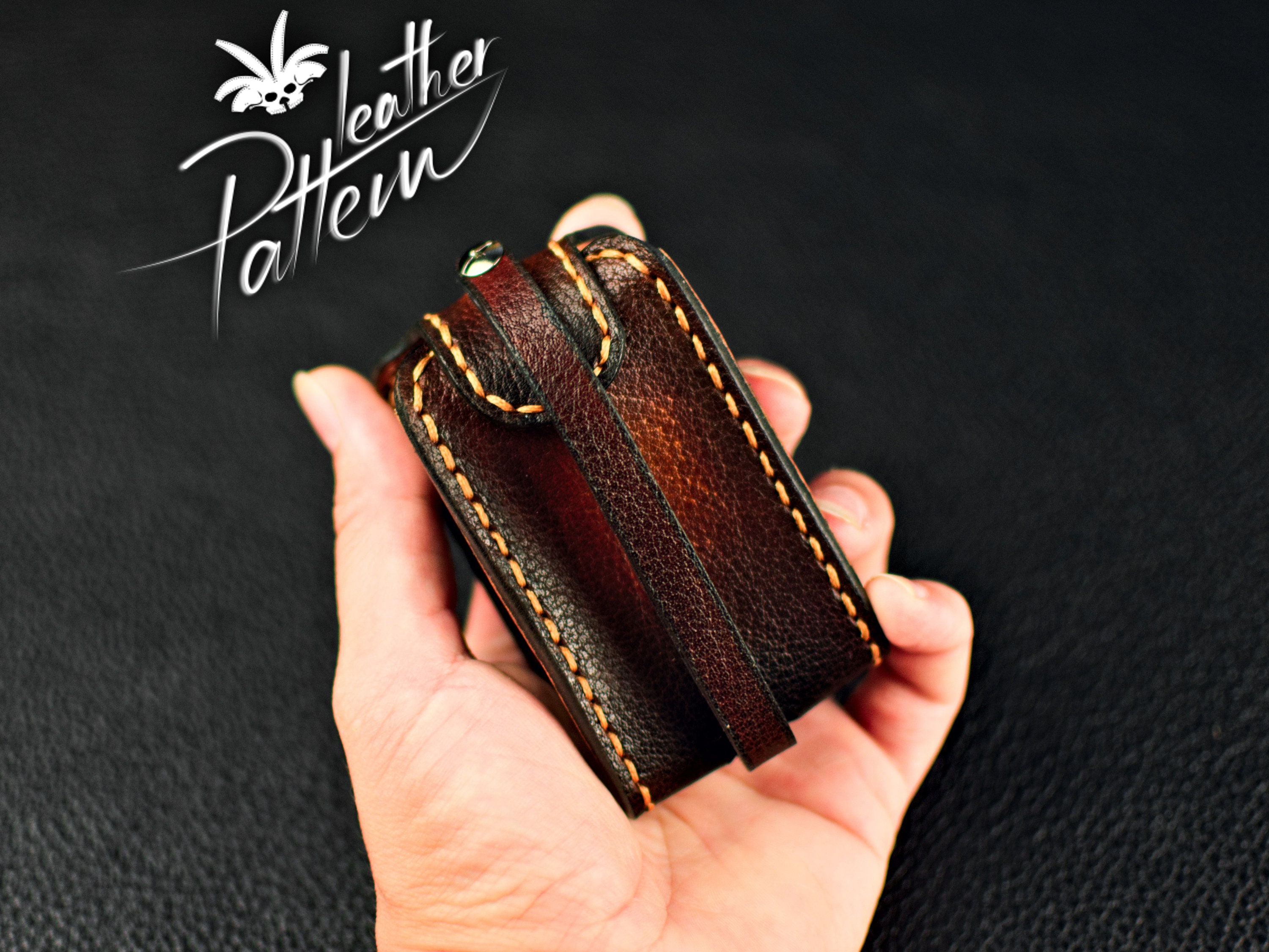 Car key case leather pattern PDF - by LeatherHubPatterns