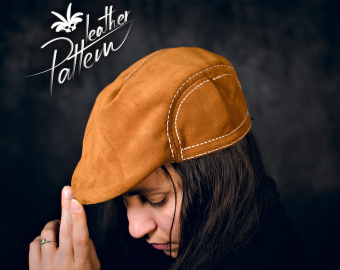 Flat cap leather pattern PDF - by LeatherHubPatterns