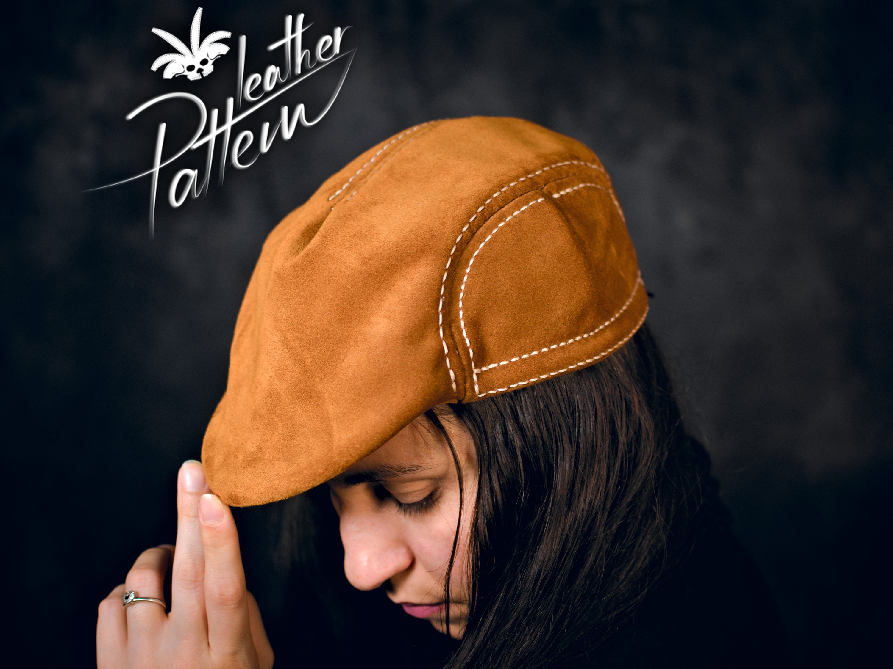 Flat cap leather pattern PDF by LeatherHubPatterns