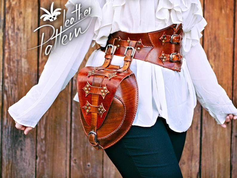 Corset and hip bag leather pattern PDF by LeatherHubPatterns image 3
