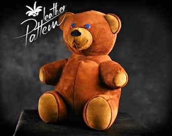 Teddy bear leather pattern PDF - by LeatherHubPatterns