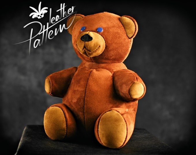 Teddy bear leather pattern PDF - by LeatherHubPatterns