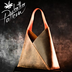 Tote bag leather pattern PDF Julie by LeatherHubPatterns image 1