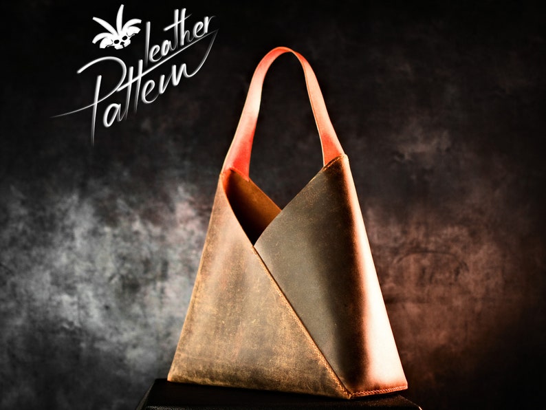 Tote bag leather pattern PDF Julie by LeatherHubPatterns image 1