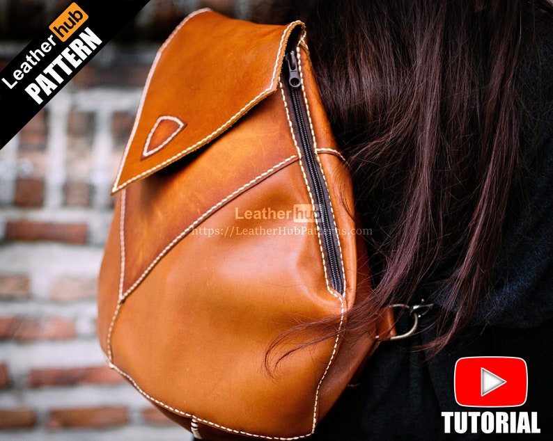 Ladies Leather Backpack Pattern PDF by Leatherhub Etsy