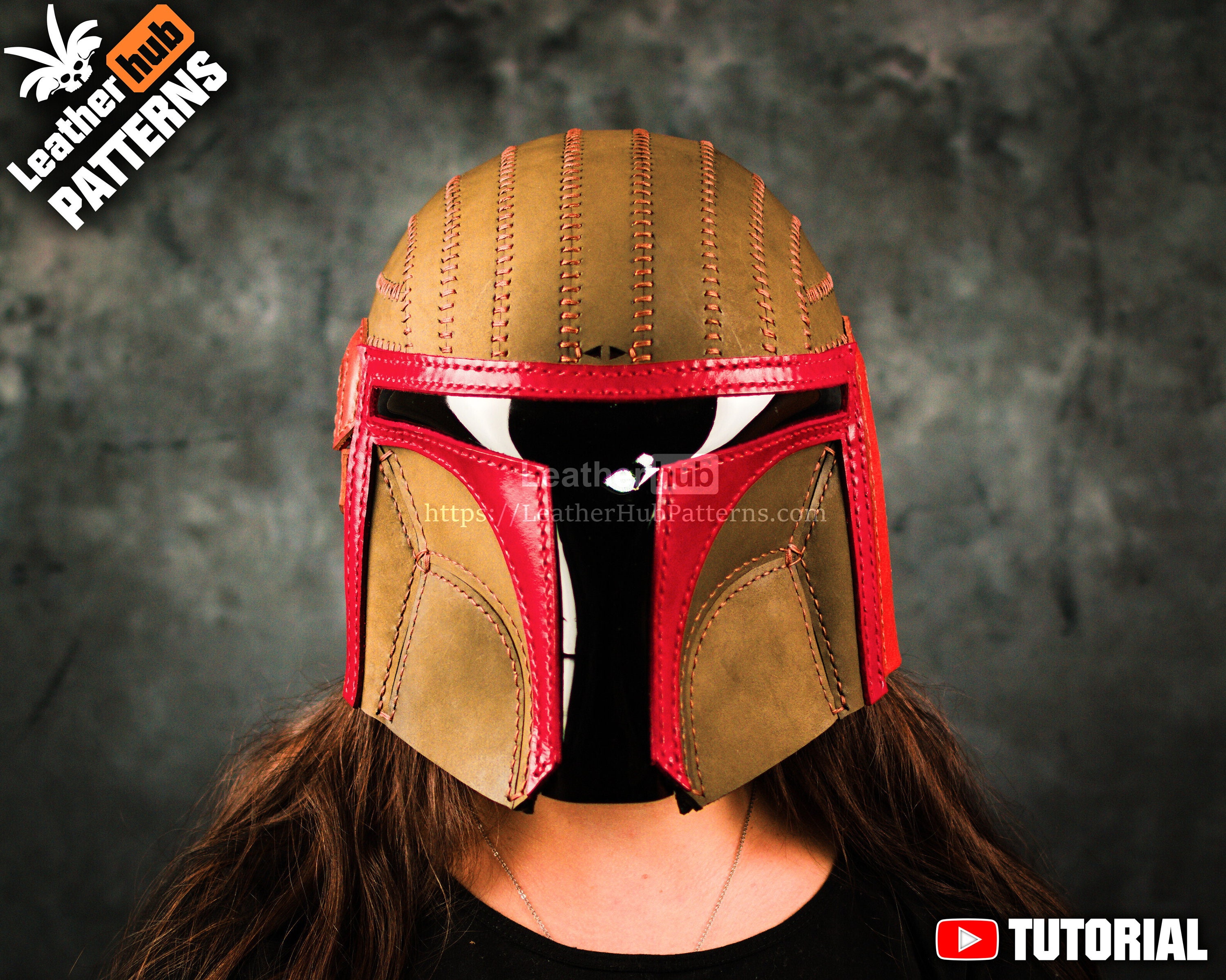 Leather helmet pattern PDF by Leatherhub