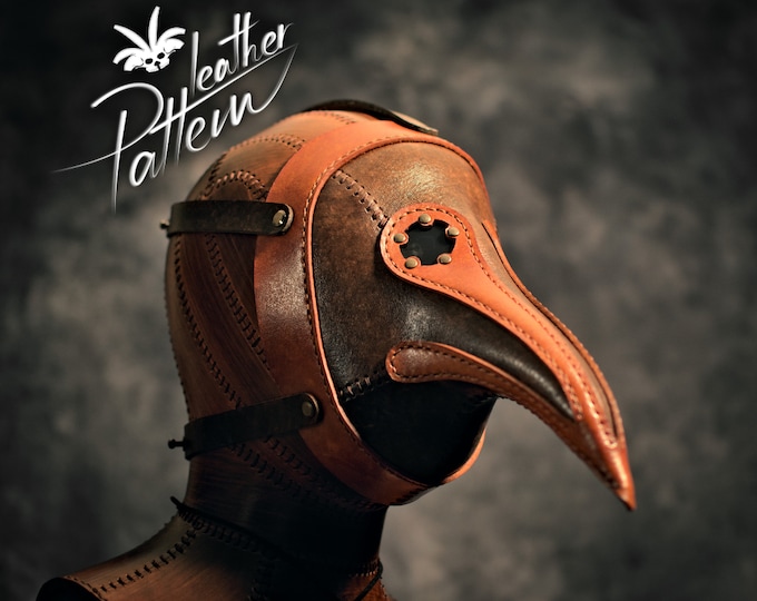 Plague doctor mask leather pattern PDF - by Leatherhub