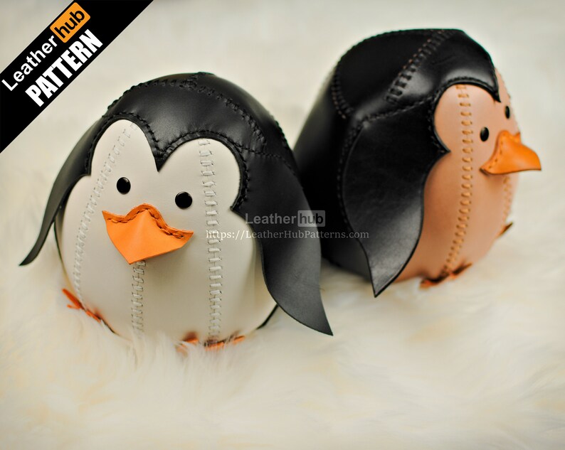 Penguin leather pattern PDF by Leatherhub Etsy