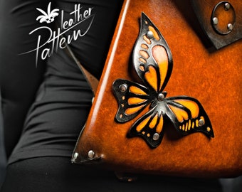 Leather backpack pattern PDF - The Butterfly - by LeatherHubPatterns