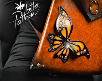 Leather backpack pattern PDF - The Butterfly - by LeatherHubPatterns