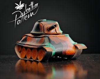 Toy war tank pattern PDF - by LeatherHubPatterns
