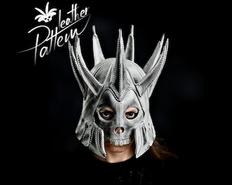 Skull helmet mask leather pattern PDF - by LeatherHubPatterns