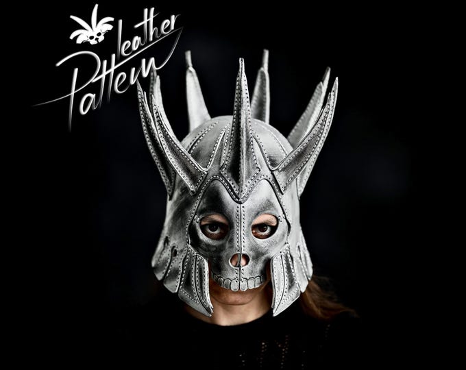 Skull helmet mask leather pattern PDF - by LeatherHubPatterns