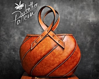 Leather tote pattern PDF - The Gospodeyna - by LeatherHubPatterns