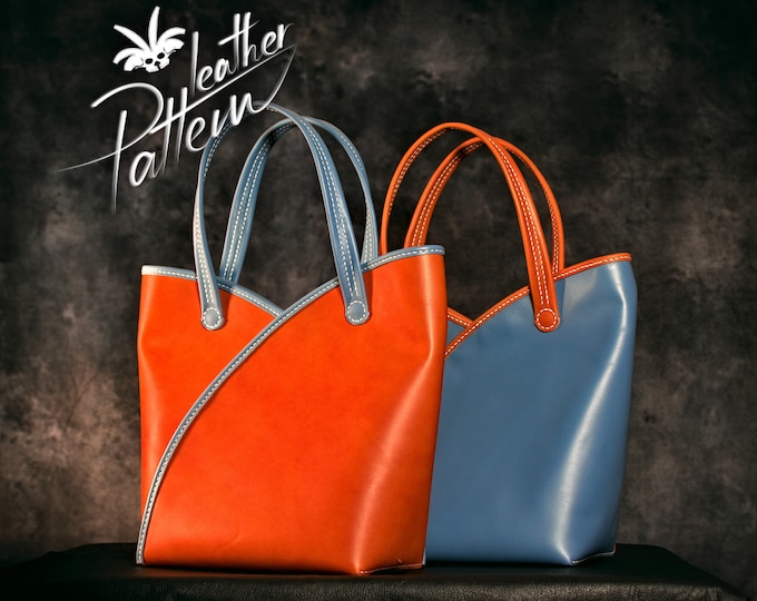 Tote bag leather pattern PDF - Decoltina - by LeatherHubPatterns