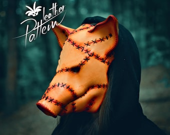 Pig leather mask pattern PDF - The Pigenstein - by LeatherHubPatterns