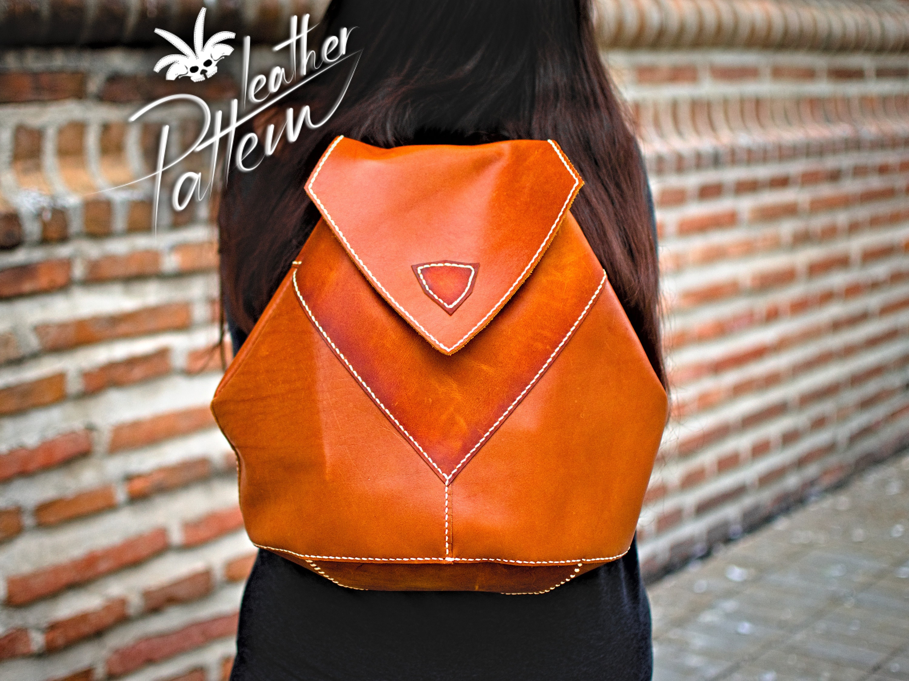 Leather backpack pattern PDF - The Cupcake - by LeatherHubPatterns