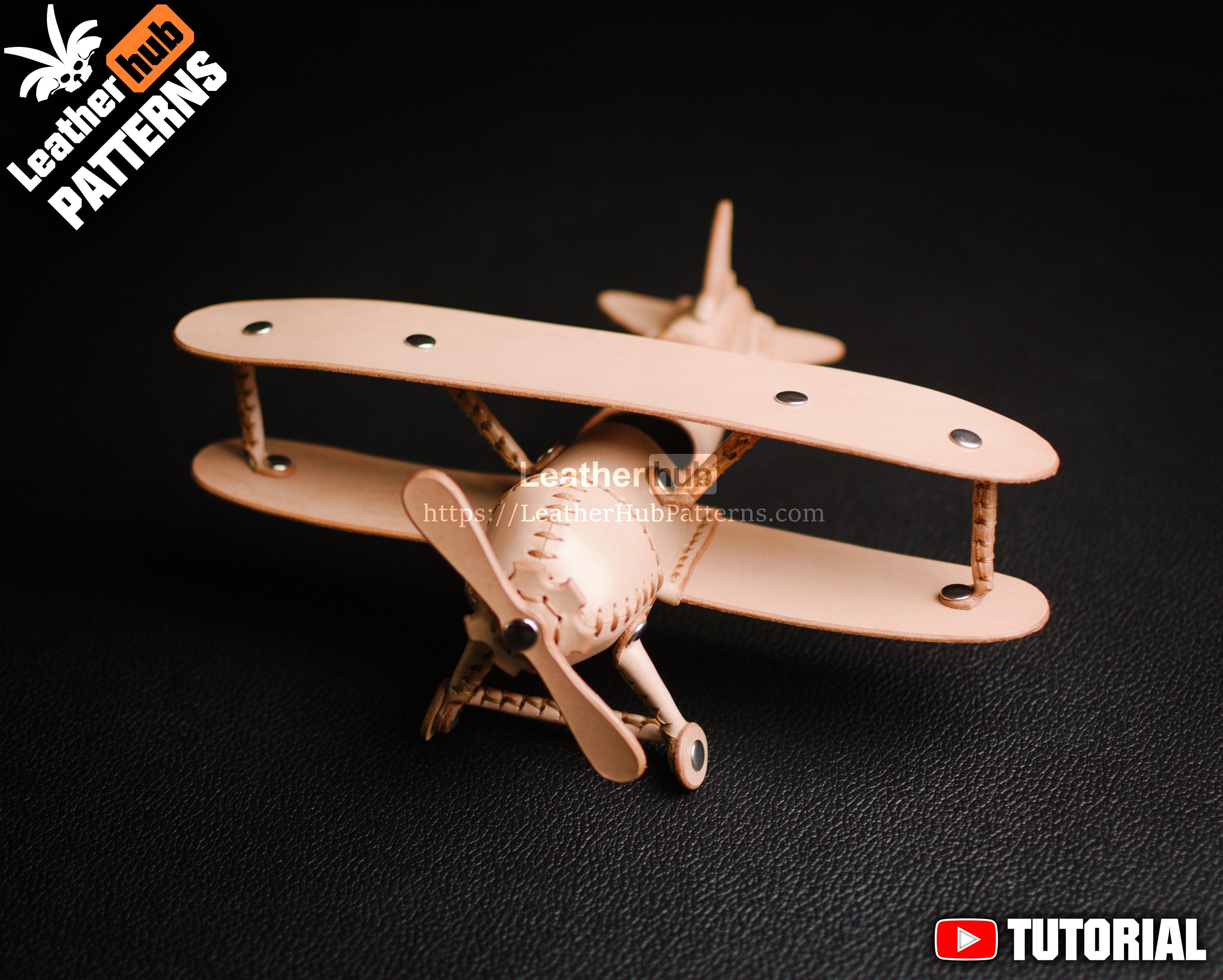 Toy plane leather pattern PDF by Leatherhub