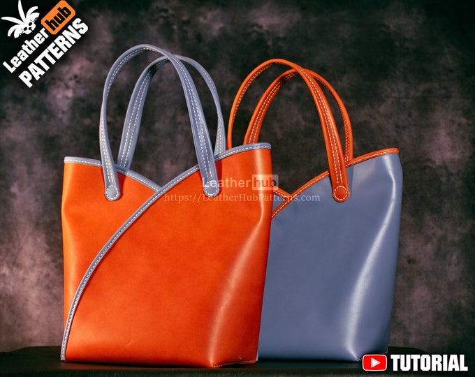 Tote bag leather pattern PDF - Decoltina - by Leatherhub